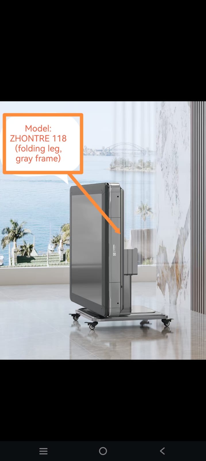 ZHONTRE 118 kaki lipat rangka abu-abu tampak samping